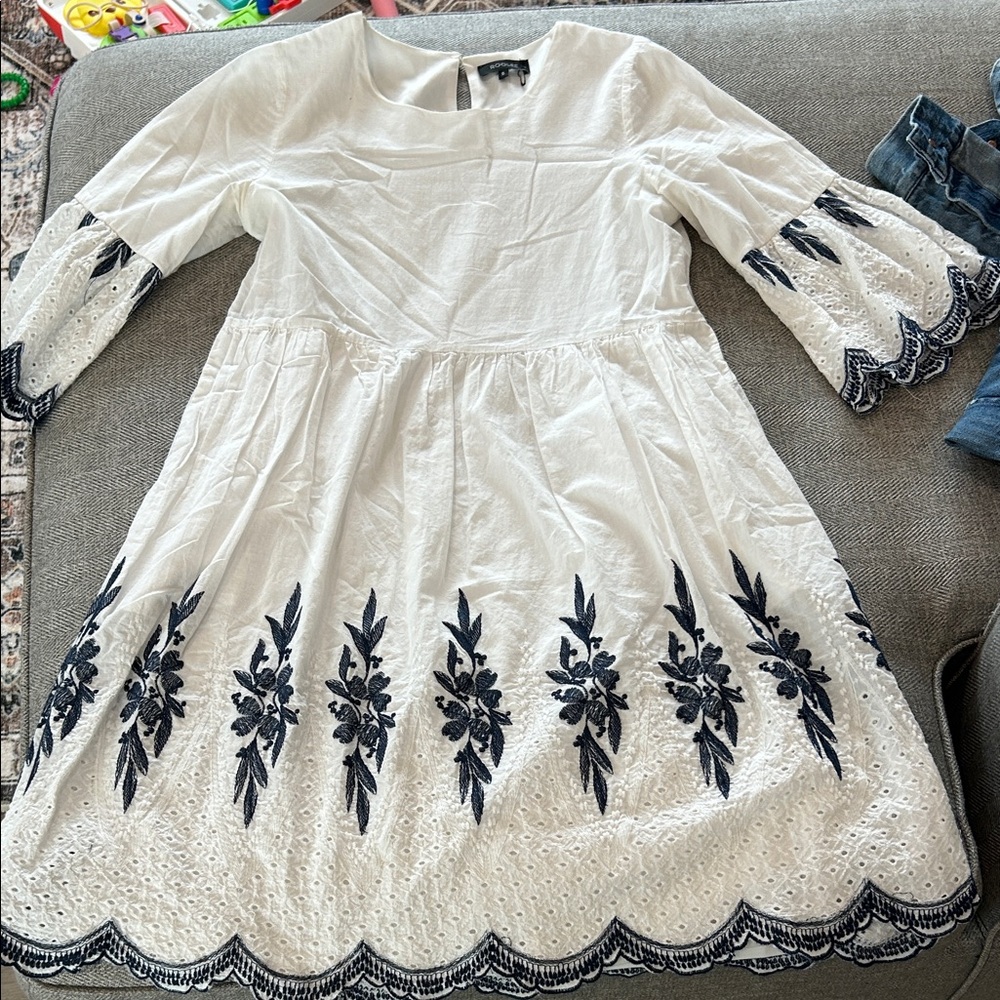 Roolee blue and white dress